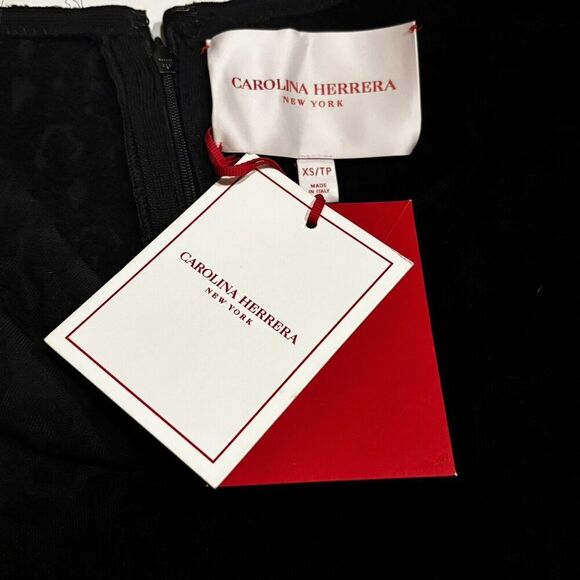 NWT. $1999Carolina Herrera Off-The-Shoulder Leopard Jacquard Midi Dress Sz XS/TP - Picture 10 of 11